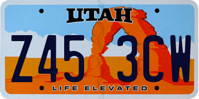 UT license plate Z453CW