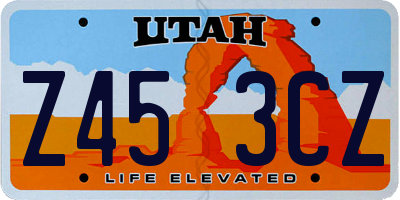 UT license plate Z453CZ