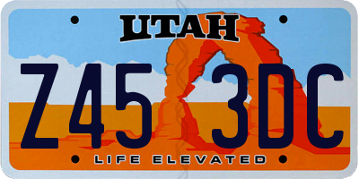 UT license plate Z453DC
