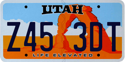 UT license plate Z453DT