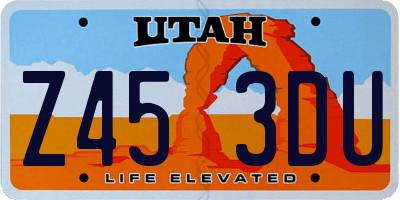 UT license plate Z453DU