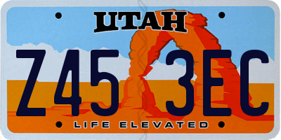 UT license plate Z453EC