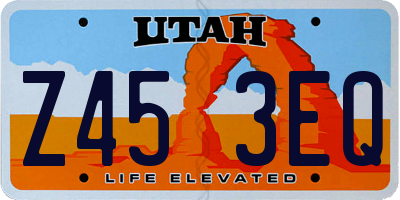 UT license plate Z453EQ