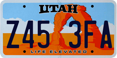 UT license plate Z453FA