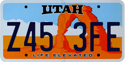 UT license plate Z453FE