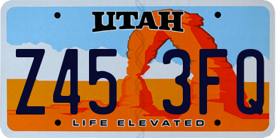 UT license plate Z453FQ