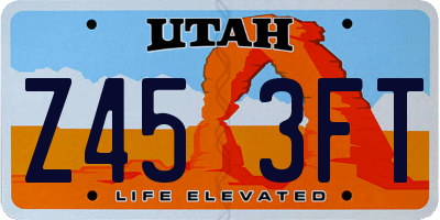 UT license plate Z453FT