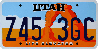UT license plate Z453GC