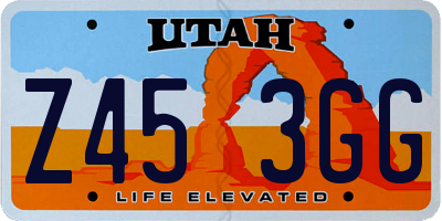UT license plate Z453GG
