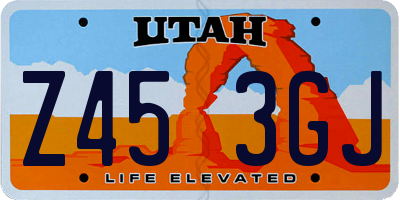 UT license plate Z453GJ
