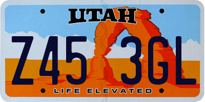 UT license plate Z453GL