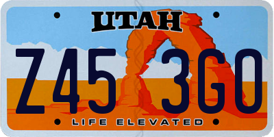 UT license plate Z453GO