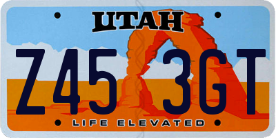 UT license plate Z453GT