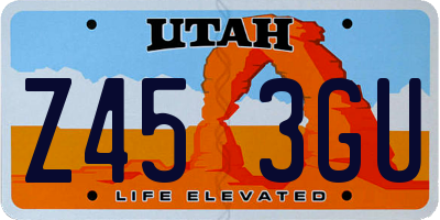 UT license plate Z453GU