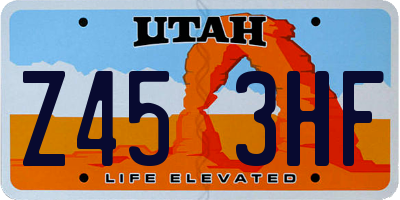 UT license plate Z453HF