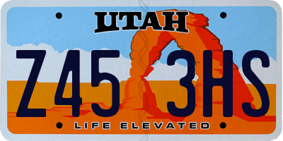 UT license plate Z453HS