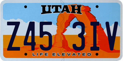 UT license plate Z453IV