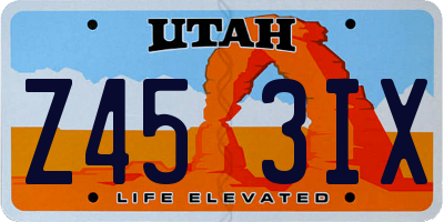 UT license plate Z453IX