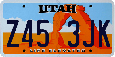 UT license plate Z453JK