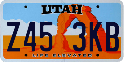 UT license plate Z453KB