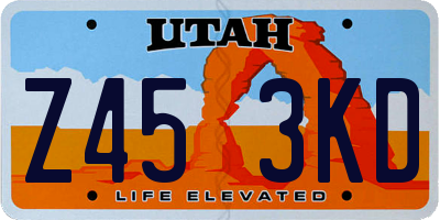 UT license plate Z453KD