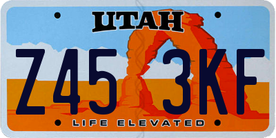 UT license plate Z453KF