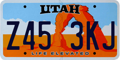UT license plate Z453KJ