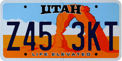 UT license plate Z453KT