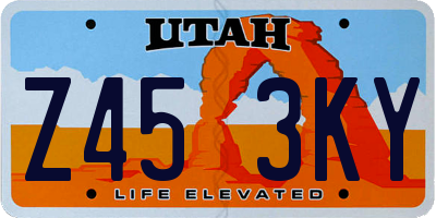 UT license plate Z453KY