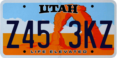 UT license plate Z453KZ