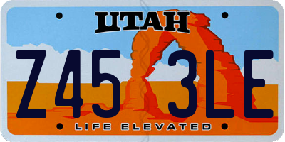 UT license plate Z453LE