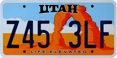 UT license plate Z453LF