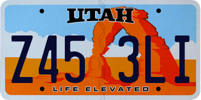 UT license plate Z453LI