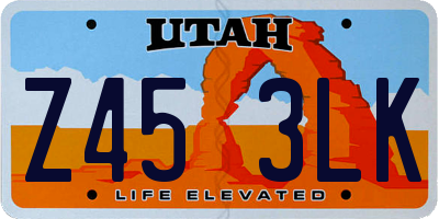 UT license plate Z453LK