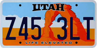 UT license plate Z453LT