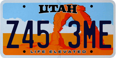 UT license plate Z453ME