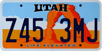 UT license plate Z453MJ