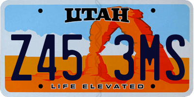 UT license plate Z453MS
