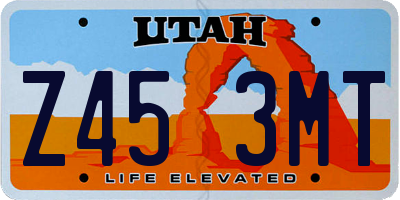UT license plate Z453MT