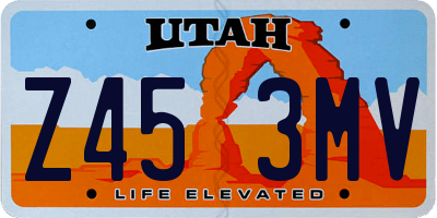 UT license plate Z453MV