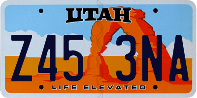 UT license plate Z453NA