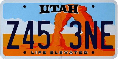 UT license plate Z453NE