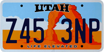 UT license plate Z453NP