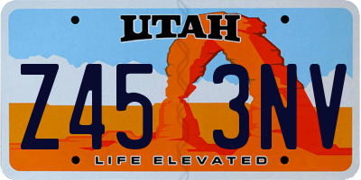 UT license plate Z453NV
