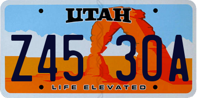 UT license plate Z453OA