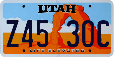 UT license plate Z453OC