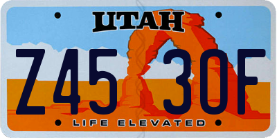 UT license plate Z453OF