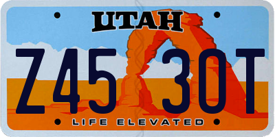 UT license plate Z453OT