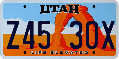 UT license plate Z453OX