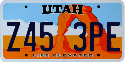 UT license plate Z453PE